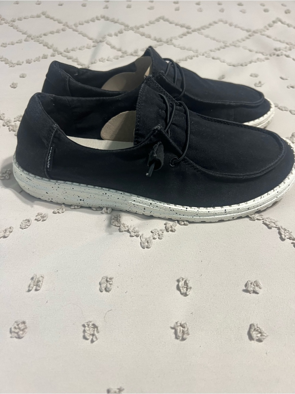 Hey Dude Wendy Size 9 Black Casual Comfort Slip On Shoes Good Condition - Picture 8 of 9